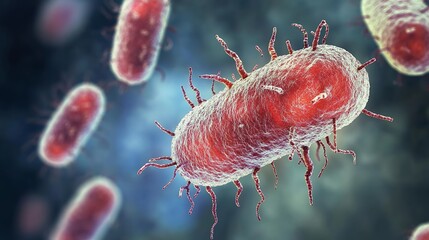 Microscopic Bacteria 3D Render High Resolution Image