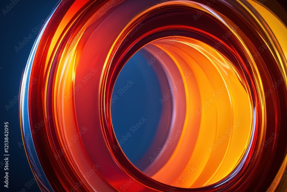 Poster vibrant swirls of orange and red create a mesmerizing visual tunnel effect in abstract design. gener
