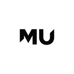 MU monogram logo design letter text name symbol monochrome logotype alphabet character simple logo