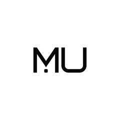 MU monogram logo design letter text name symbol monochrome logotype alphabet character simple logo