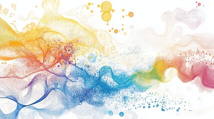 Vibrant Rainbow Abstract Art Print Colorful Wave Design