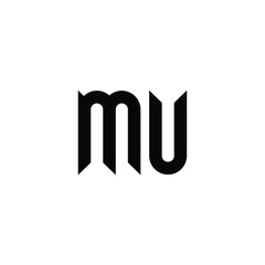 MU monogram logo design letter text name symbol monochrome logotype alphabet character simple logo