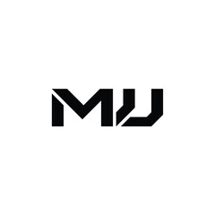 MU monogram logo design letter text name symbol monochrome logotype alphabet character simple logo