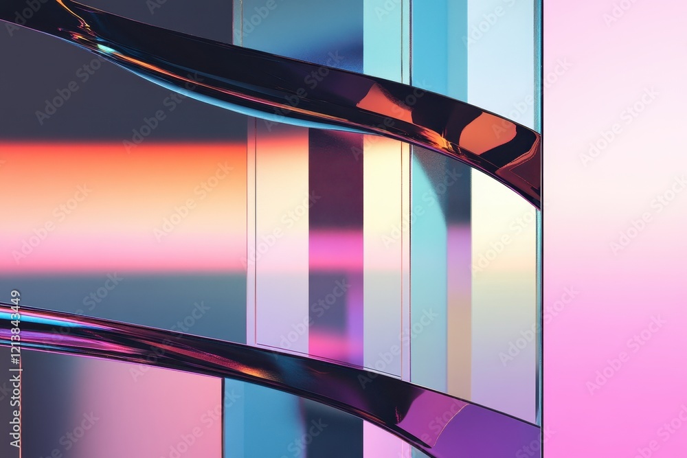 Poster dynamic interplay of colors and shapes creates a vibrant abstract composition in a modern art instal