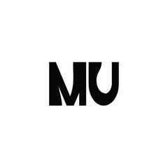 MU monogram logo design letter text name symbol monochrome logotype alphabet character simple logo