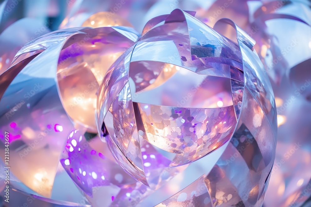 Poster colorful light reflections from translucent swirling forms create a dreamy atmosphere in an artistic