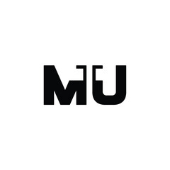 MU monogram logo design letter text name symbol monochrome logotype alphabet character simple logo
