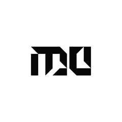 MU monogram logo design letter text name symbol monochrome logotype alphabet character simple logo