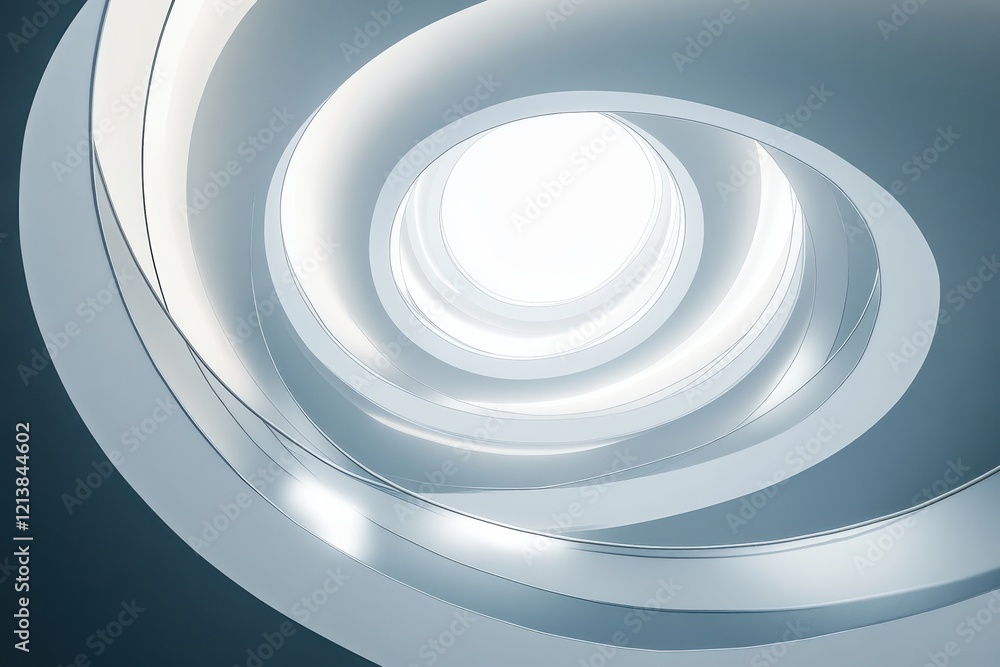 Poster swirling patterns of light and shadow create an enchanting atmosphere of modern architectural design