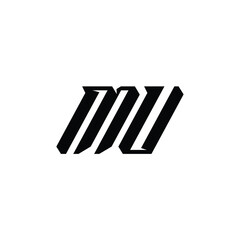 MU monogram logo design letter text name symbol monochrome logotype alphabet character simple logo