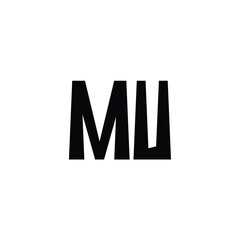 MU monogram logo design letter text name symbol monochrome logotype alphabet character simple logo