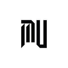 MU monogram logo design letter text name symbol monochrome logotype alphabet character simple logo