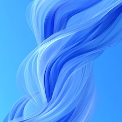 Abstract swirling blue ribbon.
