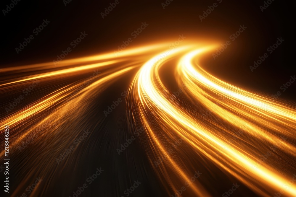 Poster golden pathways twist through the darkness, illuminating the journey ahead in an abstract and mesmer