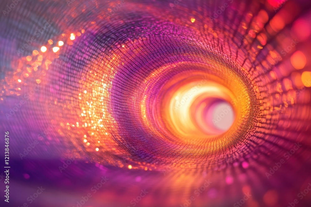Poster colorful abstract vortex spiraling through digital lights and textures in a captivating display of d