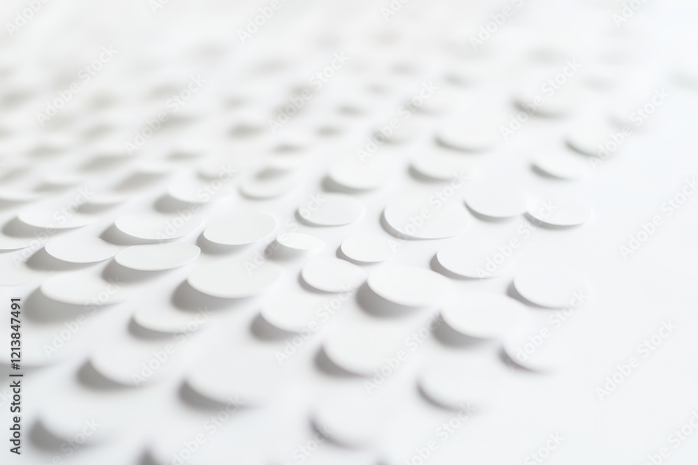 Aufkleber elegant arrangement of white circular shapes on a textured background showcasing a minimalistic desi