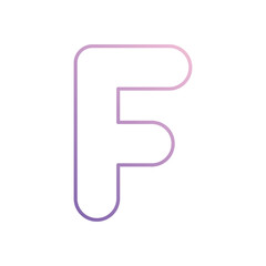 Letter F icon isolated on a white background. Vector illustration.