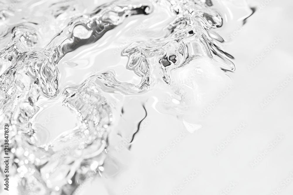 Poster fluid reflections dance under soft light in an abstract representation of flowing water on a serene 