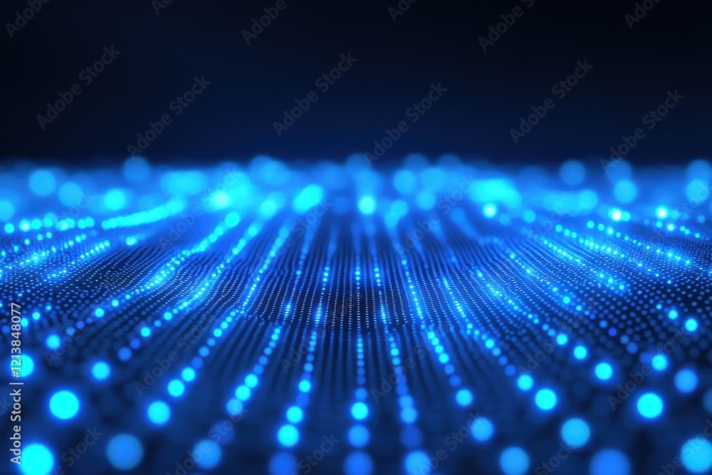 Poster fascinating light patterns dance across a vibrant digital landscape at twilight in a mesmerizing vis