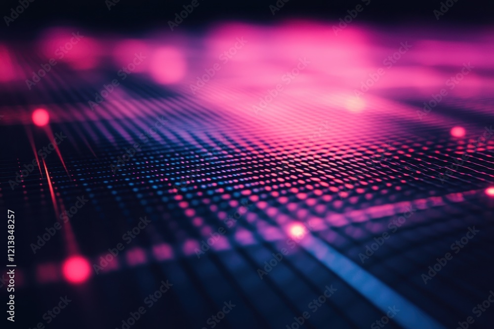 Aufkleber exploration of vibrant patterns reflecting digital networks at night. generative ai