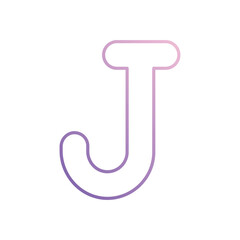 Letter J  icon isolated on a white background. Vector illustration.