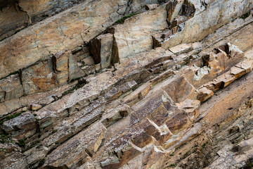 Dolomites rock surface, Stone fence wall texture limestone dolomite white slate slab rock texture. abstract background