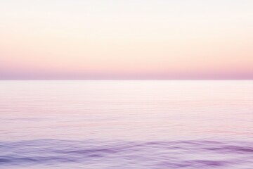Tranquil waves caress the shore under a pastel sky at sunset near a peaceful seaside. Generative AI