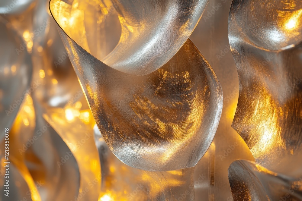 Poster illuminated waves of translucent design evoke warmth and elegance in a contemporary art display. gen