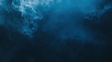 Obraz premium Mysterious blue Background with Subtle Texture for Design. Banner Template with Central White Space for Text. Ideal for Minimalist Elegance Projects.