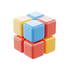 Obraz premium Colorful cubes structure, white background