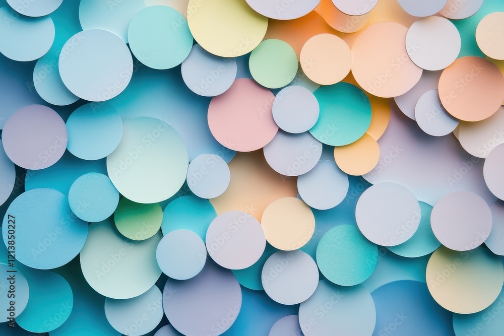 Aufkleber colorful abstract display of overlapping circles creates a soothing visual experience in pastel shad