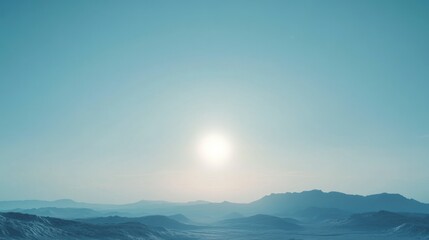 A beautiful shot of a bright, clear sky with no clouds, showcasing the sun's radiant light and smooth blue gradients.