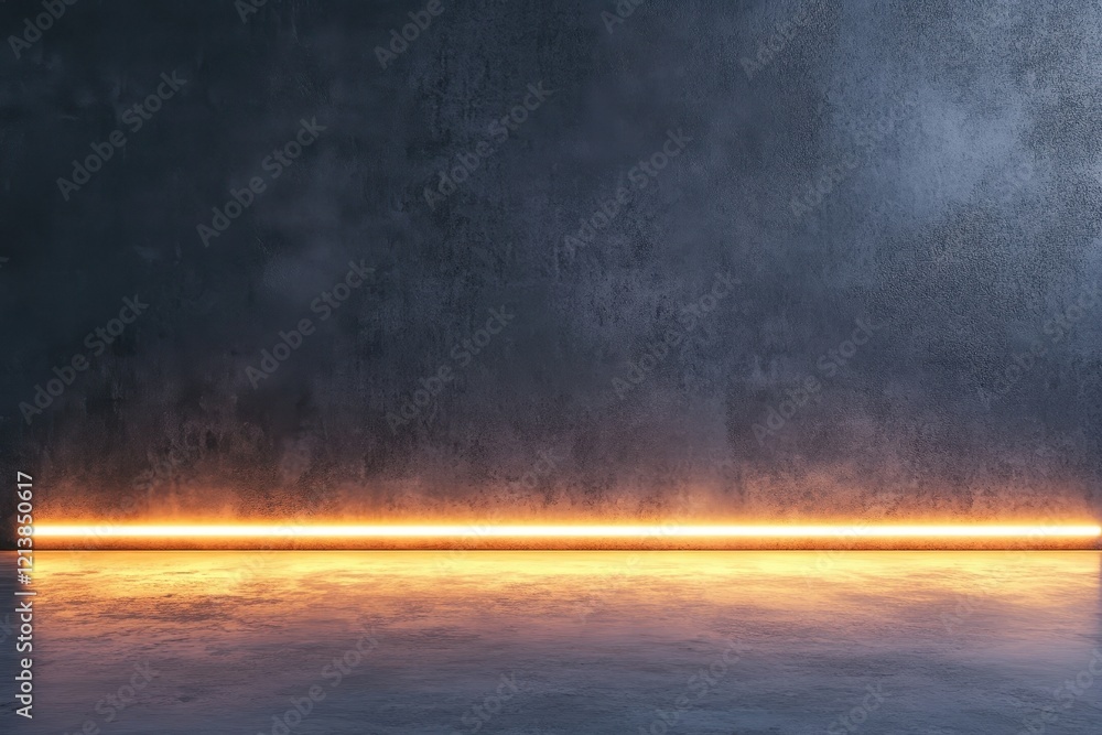 Poster mysterious glow illuminating a textured wall in a dimly lit space at twilight, creating an atmospher