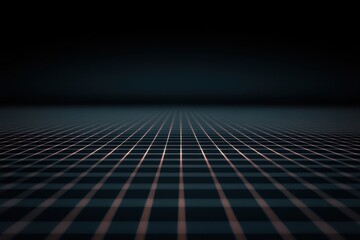 Vast digital landscape illuminated by a glowing grid pattern exuding a sense of infinite possibilities at twilight. Generative AI