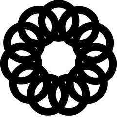 Circle overlay segments bold line for Infographic, data, business