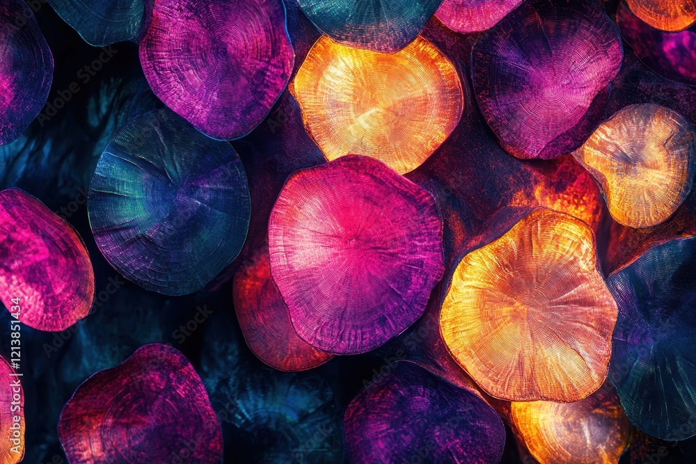 Poster vibrant colors of abstract petals create a mesmerizing pattern for your imagination to explore and e