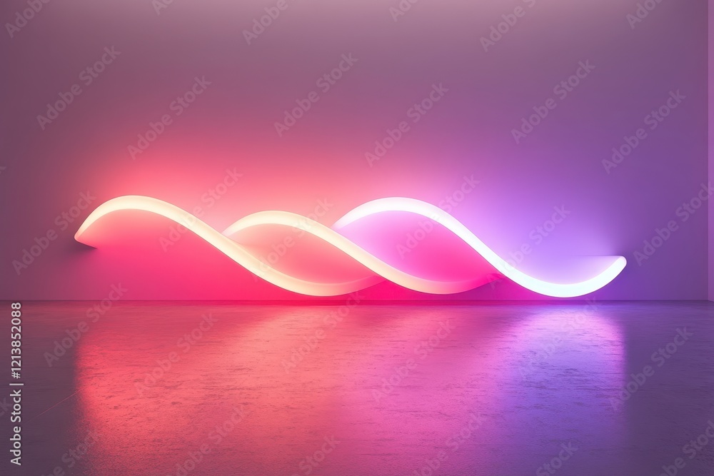 Aufkleber vibrant glowing waves illuminate a modern space with colorful light designs in an artistic display o