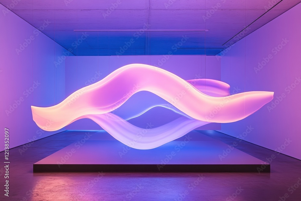 Aufkleber floating waves of light create an immersive experience in a modern art space showcasing innovation a