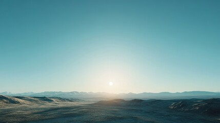 A crisp 4K photo of a clear blue sky with no clouds, featuring the sun's light scattering softly and creating a natural brightness
