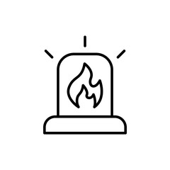 Fire security alarm outline icons, minimalist vector illustration ,simple transparent graphic element .Isolated on white background