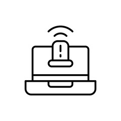 Security alarm device outline icons, minimalist vector illustration ,simple transparent graphic element .Isolated on white background