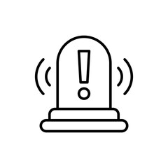 Security alarm outline icons, minimalist vector illustration ,simple transparent graphic element .Isolated on white background