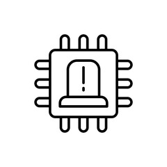 Security alarm system outline icons, minimalist vector illustration ,simple transparent graphic element .Isolated on white background