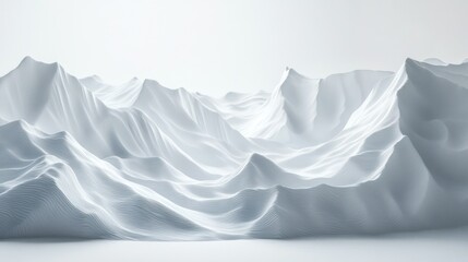 Obraz premium A high-detail photo of a snowdrift with wind-sculpted ridges and natural light gradients, sharply isolated against a white backdrop