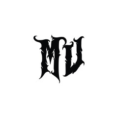 MV monogram logo design letter text name symbol monochrome logotype alphabet character simple logo