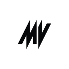 MV monogram logo design letter text name symbol monochrome logotype alphabet character simple logo