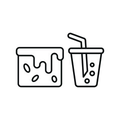 Soda drink and brownies food icons with a fun and refreshing design