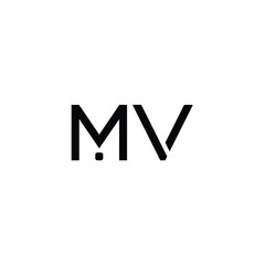 MV monogram logo design letter text name symbol monochrome logotype alphabet character simple logo
