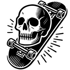 Skull skateboard silhouette © Breck