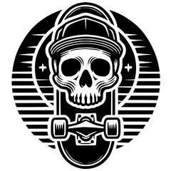 Skull skateboard silhouette
